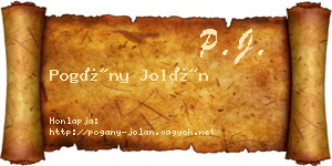 Pogány Jolán névjegykártya